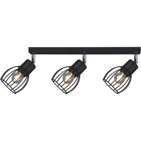 Plafonnier barre noir orientable 3xE27 Kaja MIKA K-4566