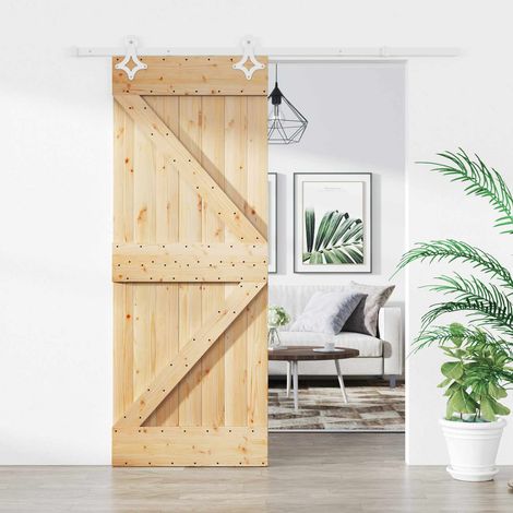 vidaXL Porta scorrevole Naturale e Bianco 85 x 210 cm
