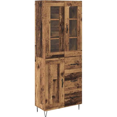 Maison Exclusive - Aparador alto con cajón Madera envejecida 69,5