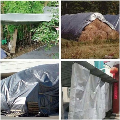 Bâche imperméable, bâche de Jardin avec œillets en Aluminium, bâche tissée bâche de Protection bâche de Bateau bâche (2m4m) (1/4)