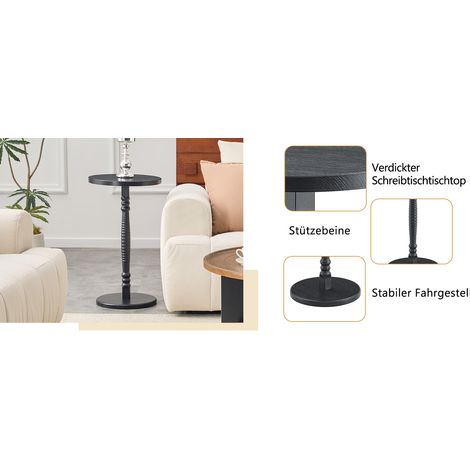2-tlg. Set runder Couchtische. Holzfaserplatte mit PVC-Saugpressverfahren, 80 cm Couchtisch mit Stauraum und 38 cm Beistelltisch, Einzelyverpackung, ideal für Wohnzimmer und Schlafzimmer. (1/5)