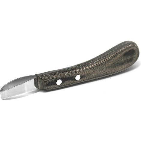 Couteau à sabots à double tranchant, manche en bois, lame en acier inoxydable à boucle, couteau à sabots multifonctionnel (1/5)