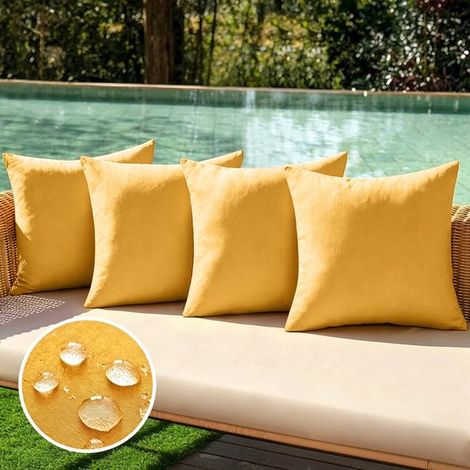 Set di 4 fodere impermeabili per cuscini da esterno,realizzate in finta poliestere e lino,federe decorative per giardino,blu royal,3050 cm (1/5)