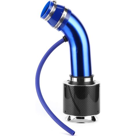Carbonfaser-Style Auto-Kaltluftansaugfilter-Aluminiumrohr-Kit 76mm 3in Universal-Kit (mittlere Größe, blaues Aluminiumrohr) (1/5)