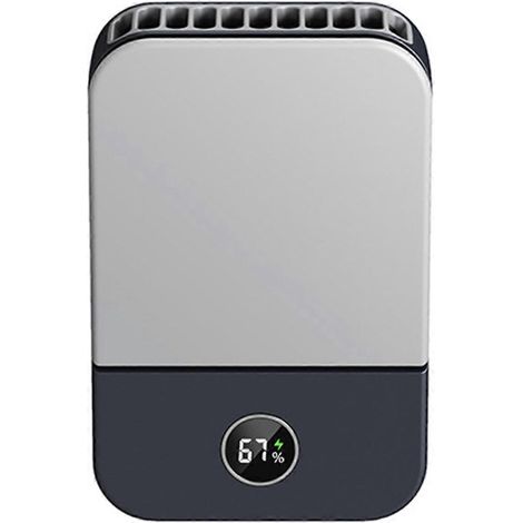 Tragbarer Nackenventilator mit Digitalanzeige, Mini-USB-wiederaufladbar