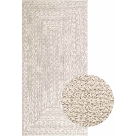 Teppich ZIZUR Creme 100x200 cm Jute-Optik Indoor und Outdoor