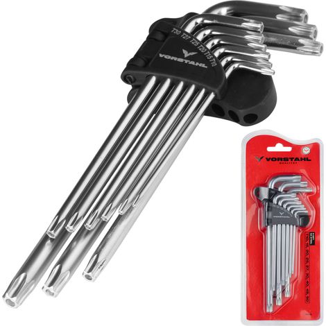 Jeu de clés Torx, clés Allen longues, 9 pièces T10 - T50 mm Vorstahl (1/5)