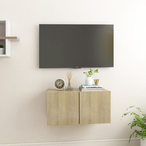 Mueble de salón colgante roble 60x30x30 cm