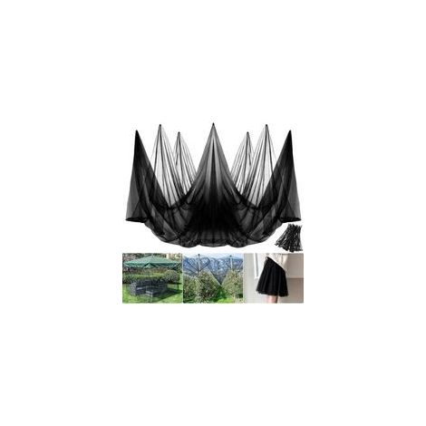 Tessuto per zanzariere, rete anti-insetti, zanzariera - Rete anti-insetti e anti-uccelli per balconi, ombrelloni, giardini, gazebo, piscine e finestre (3 m x 10 m, nero) - Crezuo