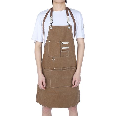 Tablier imperméable ajustable avec poches pour restaurant, cuisine, salon de thé, boutique de fleurs, coiffeur (1/5)