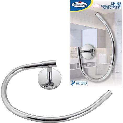 MAURY'S SHINE PORTA ASCIUGAMANI BAGNO CROMATO 23 X 17 X 7.5 CM (1/2)