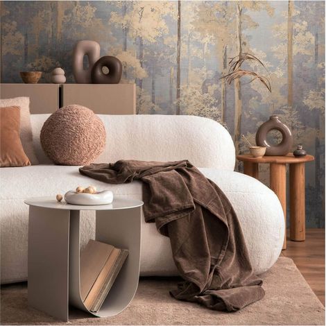 Photo wallpaper wall Profhome 791447 hot embossed non-woven wallpaper slightly textured with forest motif matt beige sand yellow pastel blue 1,59 m x 2,8 m (1/5)