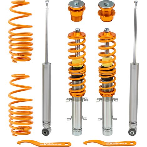 Kit Assetto Regolabile Molle Ammortizzatori per VW Golf 4 1J1 98-07 Seat Leon 1M1 1999-2006 KIT Assetto Regolabile a Ghiera (1/5)