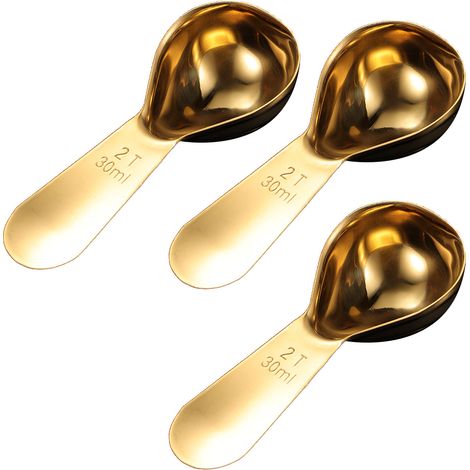 Cuillère À Café En Acier Inoxydable 304 - Cuillère À Mesure Pour Café Thé Sucre Épices - Poignée Courte - 3 Pièces (1/5)