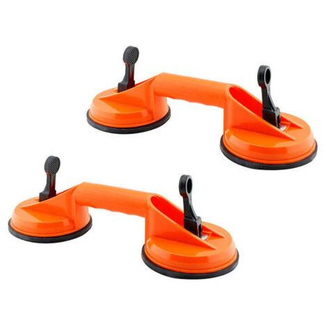 Ventouse Carrelage, 2 Pièces 2x 100kg Capacité Double Ventouse Carrosserie, Poignées ergonomiques et antidérapantes, Pour Carrelage, Verre (1/4)