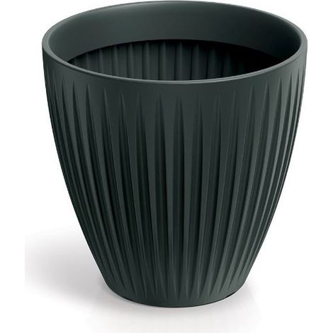 Pot de fleurs rond TLRO40M-466R - Anthracite - Élégant et résistant aux intempéries (1/2)