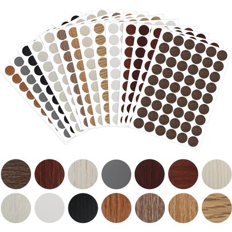 756 Lot de 14 Couleurs Autocollants de Cache-Trous pour vis (1/5)