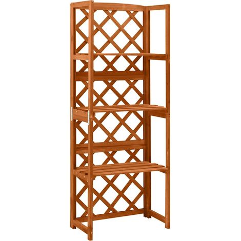 vidaXL Enrejado con estantes madera maciza de abeto 55x30x140 cm (1/5)