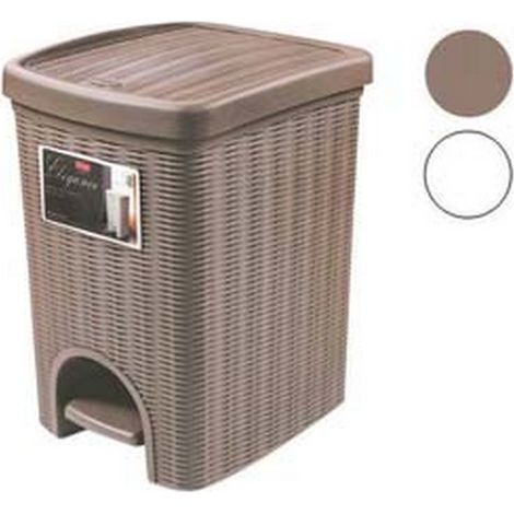 2PZ PATTUMIERA DA BAGNO ELEGANCE IN POLIPROPILENE LT.6 - cm.20,5x20,5x28h. - co