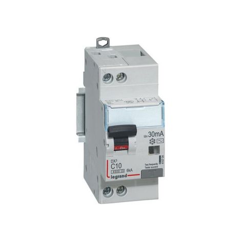 Legrand – Disjoncteur différentiel unipolaire DX3 1P+NG C10 4,5/6kA AC – Courbe de déclenchement AC – Intensité 10A – Protection contre les surcharges