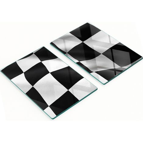 Tablas de cocina de vidrio templado con gráficos de bandera de carreras 2x40x52 cm (1/5)