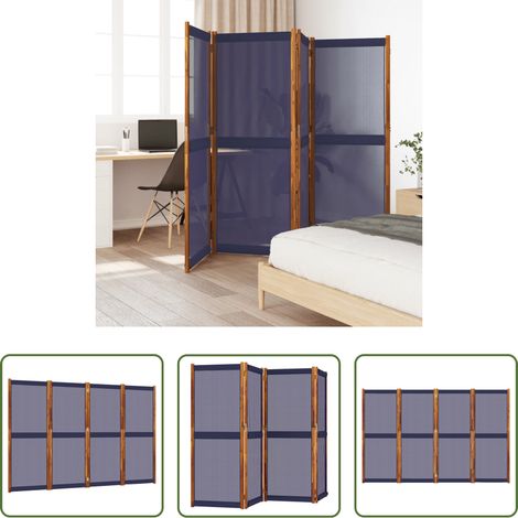 Raumteiler - 4-tlg. Paravent Dunkelblau 280x180 cm (1/5)