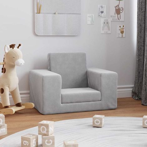 Canapé-lit,Canapé convertible pour enfants Gris clair Peluche douce CFW53570 (1/5)