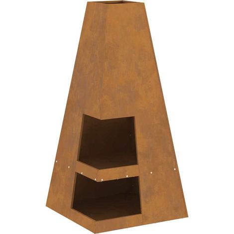 Braise Marron 50 x 50 x 100 cm Acier CFW397903 (1/5)