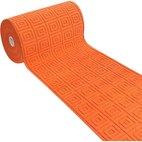 Passatoia Cucina Assorbente Tappeto Design 3D Corsia Tinta Unita Al metro Su Misura - Arancione (1/4)