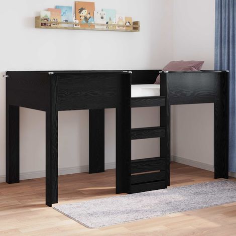 Etagenbett für Kinder Schwarz Eichen-Optik 100 x 200 cm