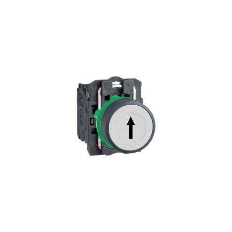 Harmony bouton-poussoir blanc Ø22 retour ressort encastré blanc flèche haut 1NO - XB5AA3341