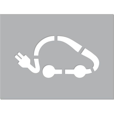 Signaletique.Biz France – Pochoir de marquage au sol voiture électrique – PVC expansé 5mm – Découpe ultra précise – Taille 400 x 300 mm – Réutilisable - W0111