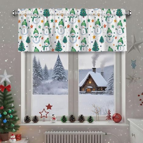 Rideaux motif neige au quotidien, décoration intérieure, rideaux de Noël, décorations de cuisine pour les fêtes, décoration de fête de Noël - Style 6 - 45 x 140 cm