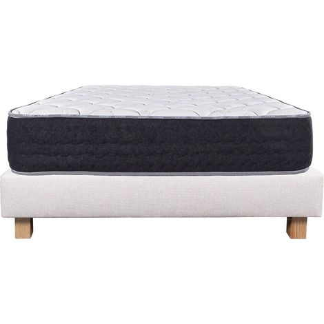 SELIAN - Ensemble Matelas Ressorts Ep.27cm + Sommier Tapissier Beige 140x190 cm (1/5)