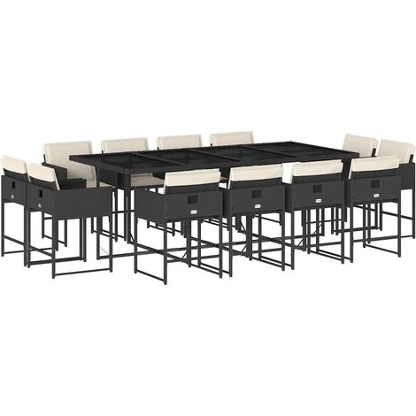 Maison Exclusive - Set comedor de jardín con cojines 13 pzas ratá