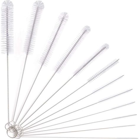 Ensemble de goupillons longs, 12 goupillons de nettoyage pour bouteilles, pailles et bouilloires (blanc)-AquaForge (1/5)