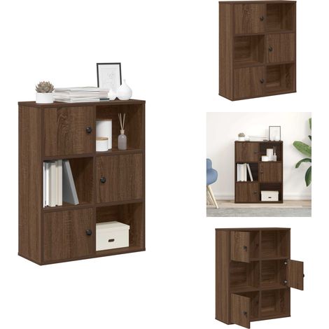 Bibliothèque chêne marron 60x24x76,5 cm bois d'ingénierie - Bibliothèque - Bibliothèques - Étagère À Livres - Armoire De Rangement (1/5)