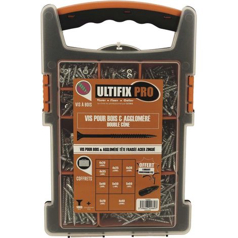 Ultima Set 1000 Schrauben Weiß Verzinkter Stahl