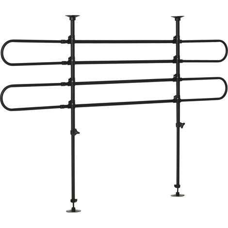 Barrière universelle pour chiens, barrière de sécurité extensible pour animaux de compagnie, acier noir (1/5)