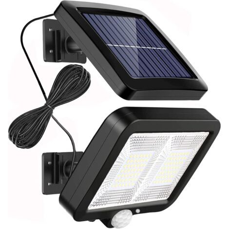 QORVA-Projecteurs solaires avec 98 LED,câble 16,5 inch,lumières LED étanches IP65 pour porte d'entrée,arrière-cour,garage,patio,jardin (1/4)