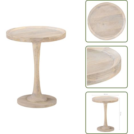 Table d'appoint Ø60x75 cm Bois de manguier massif - Table D'appoint - Table Basse - Mobilier Vintage - Bois De Manguier - Décoration Intérieure (1/5)