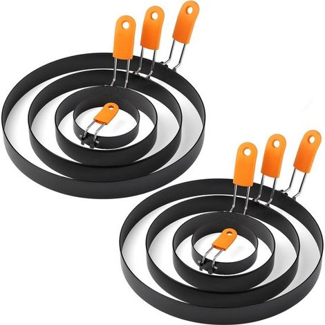 Anneaux à œufs - Acier inoxydable - Lot de 8 - Tailles variées (1/5)