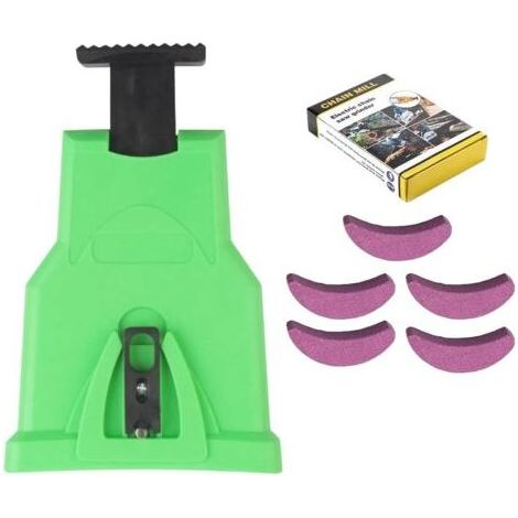 1 Kettensägenschärfer, schnell, 5 Schleifsteine, ABS, für 14-20 Zoll Sägen (1/5)