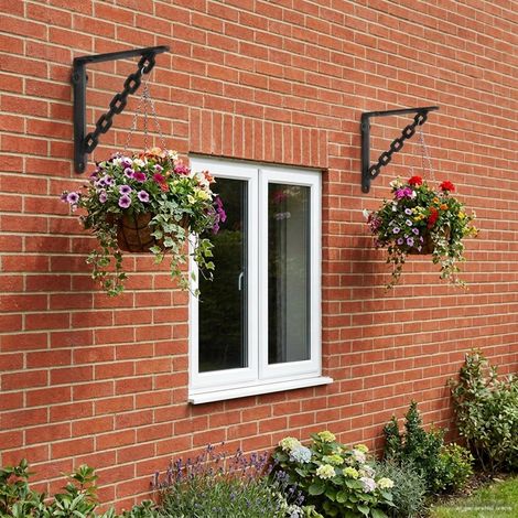 vidaXL Soportes para estanterías de pared 2 uds. Negro (1/5)