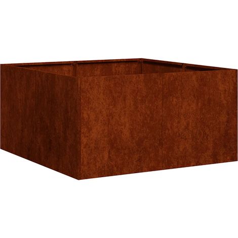 Jardinière rouillé 80 x 80 x 40 cm acier inoxydable durable élégante design contemporain (1/5)