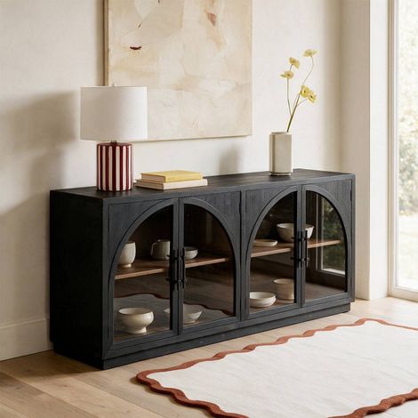 Buffet en bois de manguier foncé Nohea (1/5)