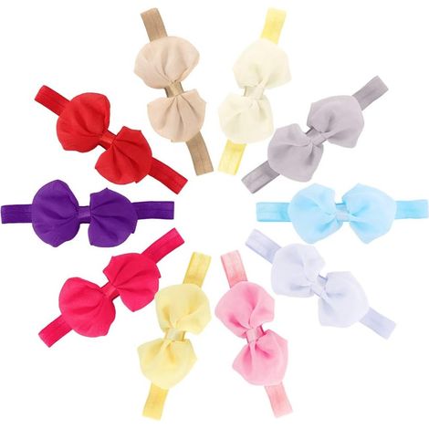 10pcs Babyband Fabric Bowknot Flower Bandons for Toddlers - Fashion Accessories for Children (1/5)