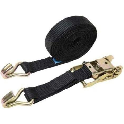 Tendeur de corde de camion tendeur bundler double crochet polyester ceinture de fixation de ceinture de fixation tendeur à cliquet épaissi, 5 cm x 6 mètres (1/5)