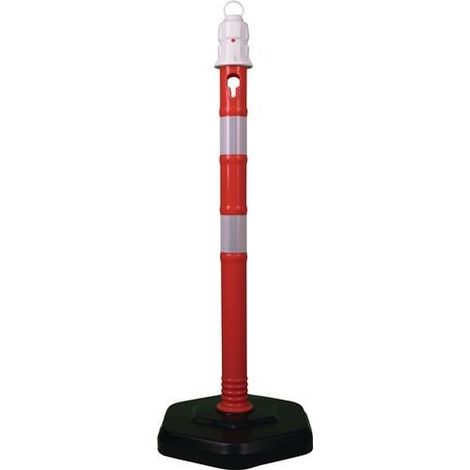 Poteau de barrage polypropylène rouge/blanc Ø 63 mm (1/3)
