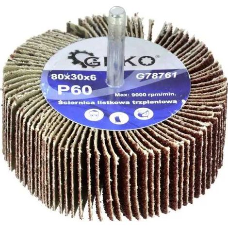 Roue à lamelles avec tige 80x30x6 P60 (1/2)